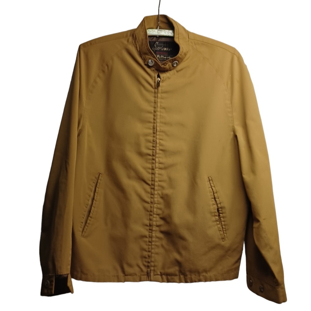 VINTAGE SEARS JACKET, KHAKI, SIZE M, SOME STAINS AND LOOSE STITCHING, SEE PHOTOS